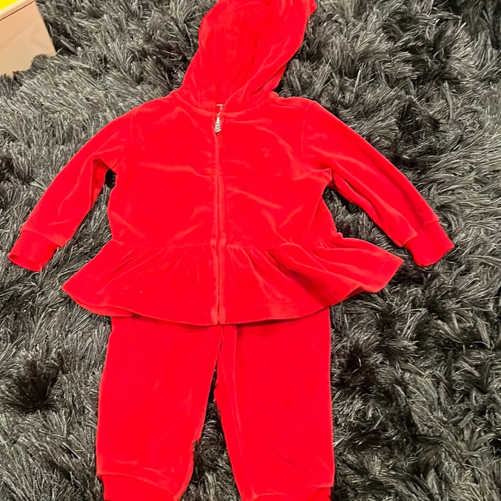 Ralph Lauren red velour tracksuit
